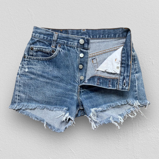 VINTAGE 80s Levi’s 701 Cut-Off Denim Shorts