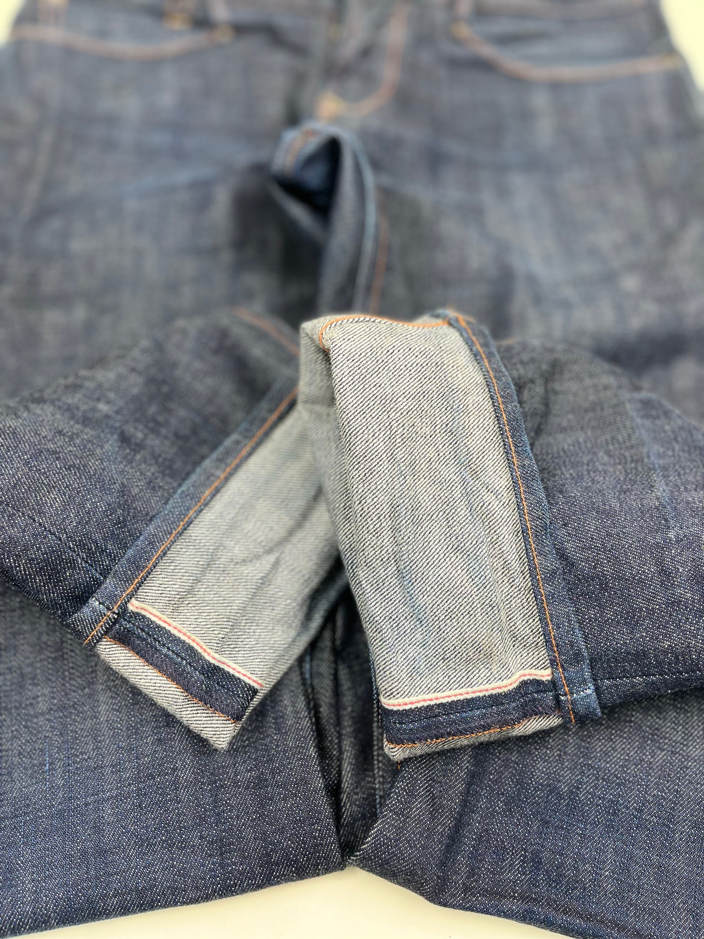 SLIM TAPER FIT HALF SELVEDGE JEANS WASHED ONCE