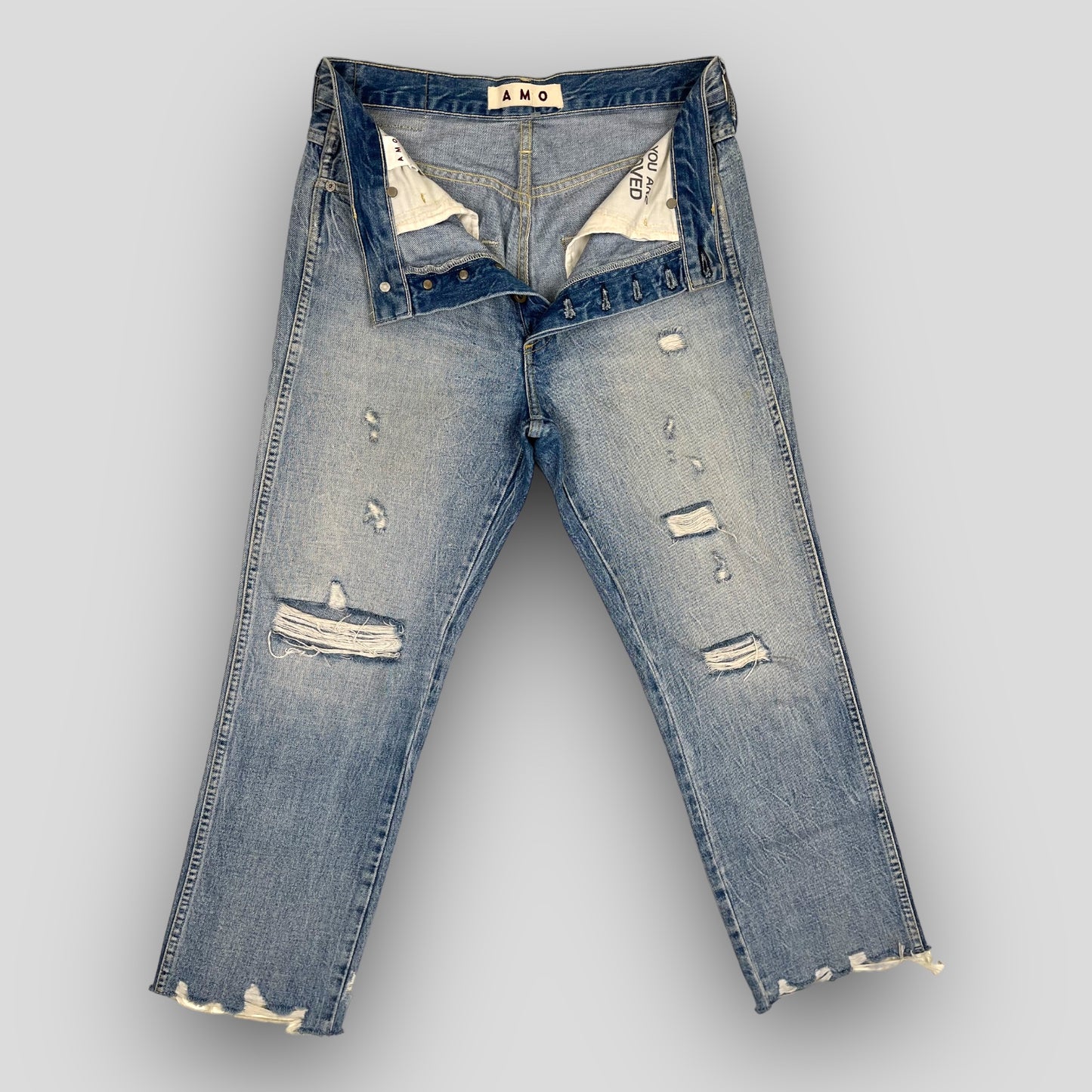 Z-HIGH-RISE ANKLE STRAIGHT IN MEDIUM DESTROY