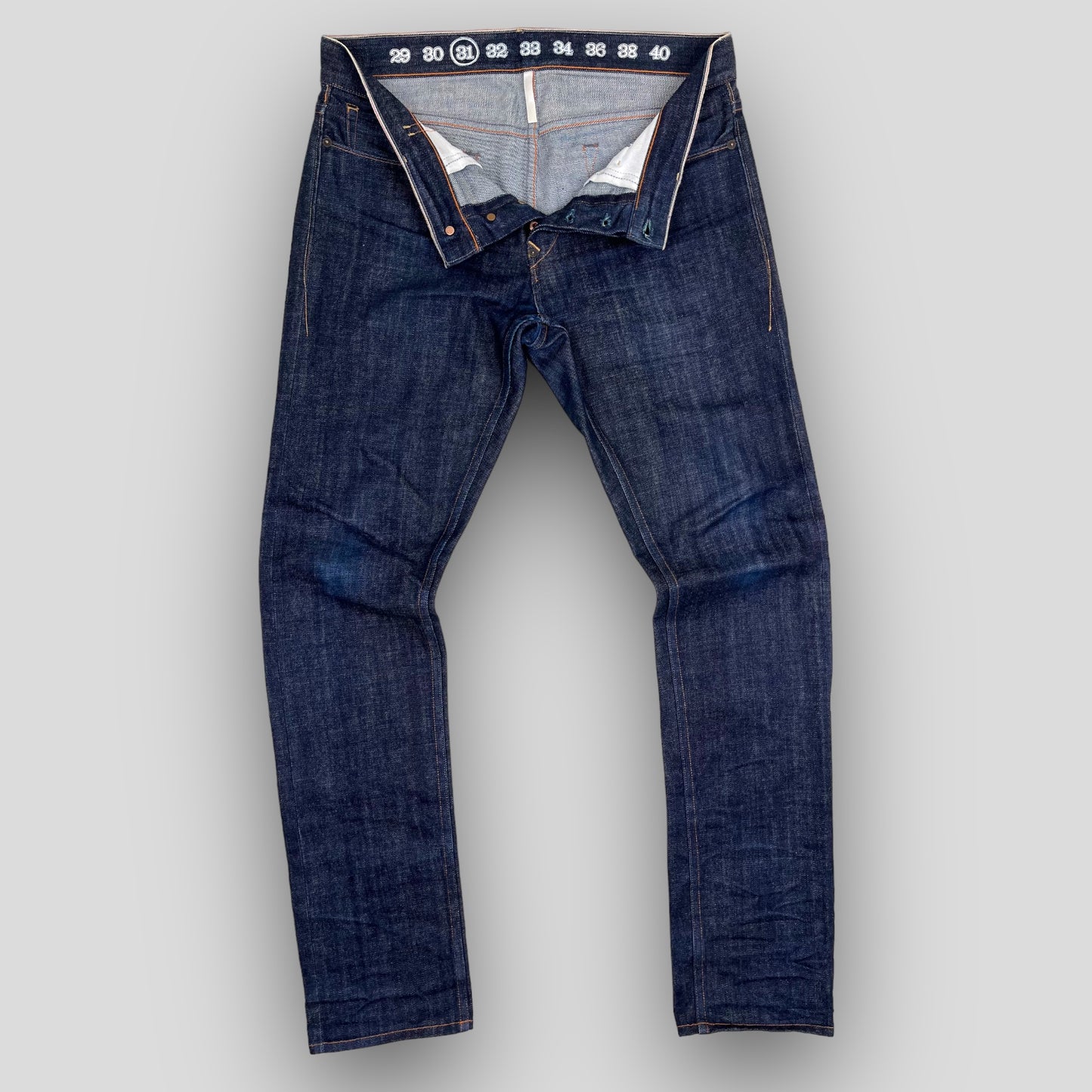SLIM TAPER FIT HALF SELVEDGE JEANS WASHED ONCE