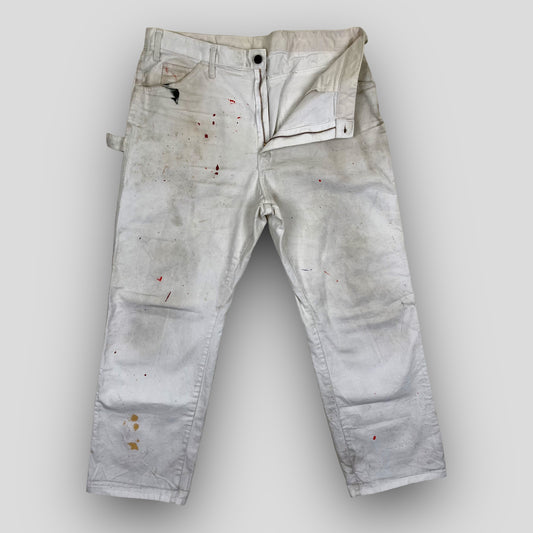 Z-VINTAGE 80s Dickies Painter Pants Work Wear White Carpenter Splatter