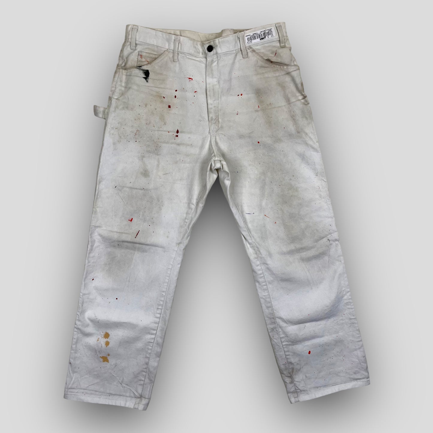 Z-VINTAGE 80s Dickies Painter Pants Work Wear White Carpenter Splatter