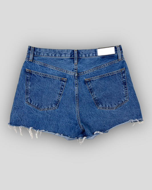 Z-RE/Done Womens Low Slung Cut-Off High Rise Denim Shorts