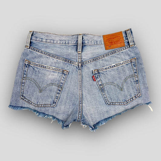 MID-RISE CUT-OFF DENIM SHORTS WASHED LIGHT