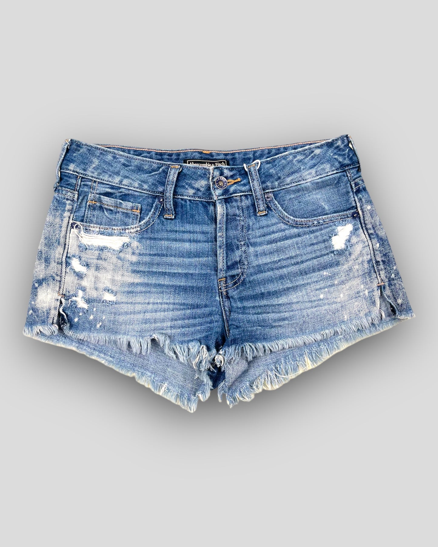 Z-MID-RISE CUT-OFF DENIM SHORTS WASHED MEDIUM DISTRESS